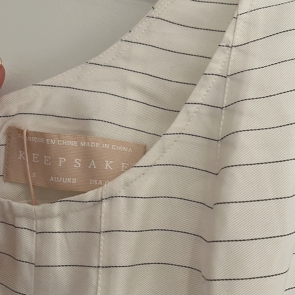 Keepsake the Label Fever Striped Wide Leg Ivory Jumpsuit, NWT Size 4 - Picture 7 of 15